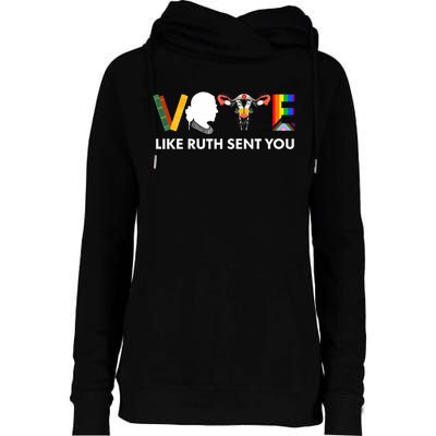 Vote Like Ruth Sent You Uterus Feminist Lgbt Womens Funnel Neck Pullover Hood