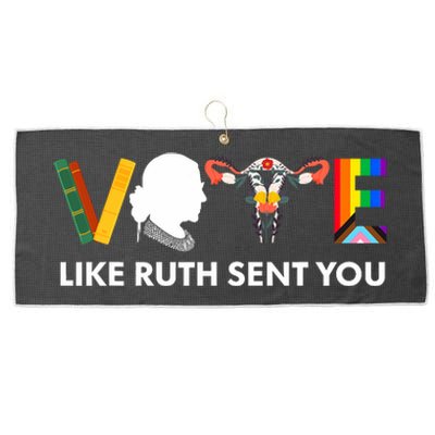 Vote Like Ruth Sent You Uterus Feminist Lgbt Large Microfiber Waffle Golf Towel