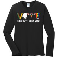 Vote Like Ruth Sent You Uterus Feminist Lgbt Ladies Long Sleeve Shirt