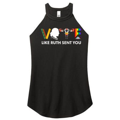 Vote Like Ruth Sent You Uterus Feminist Lgbt Women's Perfect Tri Rocker Tank