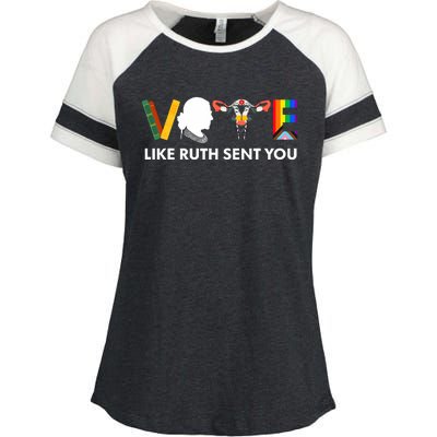 Vote Like Ruth Sent You Uterus Feminist Lgbt Enza Ladies Jersey Colorblock Tee