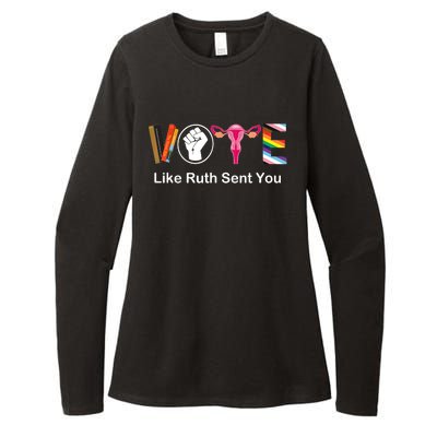 Vote Like Ruth Sent You Uterus Feminist Lgbt Apparel Womens CVC Long Sleeve Shirt