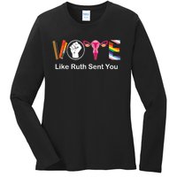 Vote Like Ruth Sent You Uterus Feminist Lgbt Apparel Ladies Long Sleeve Shirt