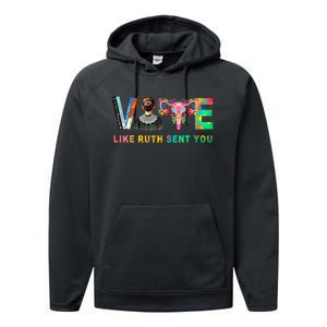 Vote Like Ruth Sent You Rbg Feminist Voting Inspirational Performance Fleece Hoodie