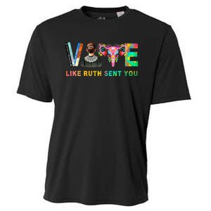 Vote Like Ruth Sent You Rbg Feminist Voting Inspirational Cooling Performance Crew T-Shirt