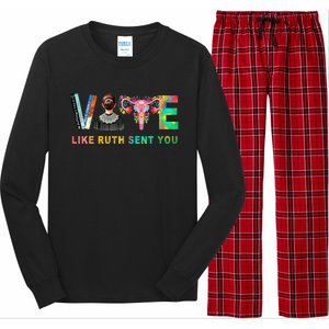 Vote Like Ruth Sent You Rbg Feminist Voting Inspirational Long Sleeve Pajama Set