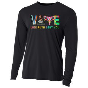 Vote Like Ruth Sent You Rbg Feminist Voting Inspirational Cooling Performance Long Sleeve Crew