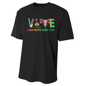 Vote Like Ruth Sent You Rbg Feminist Voting Inspirational Performance Sprint T-Shirt