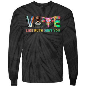 Vote Like Ruth Sent You Rbg Feminist Voting Inspirational Tie-Dye Long Sleeve Shirt