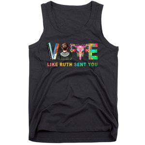 Vote Like Ruth Sent You Rbg Feminist Voting Inspirational Tank Top