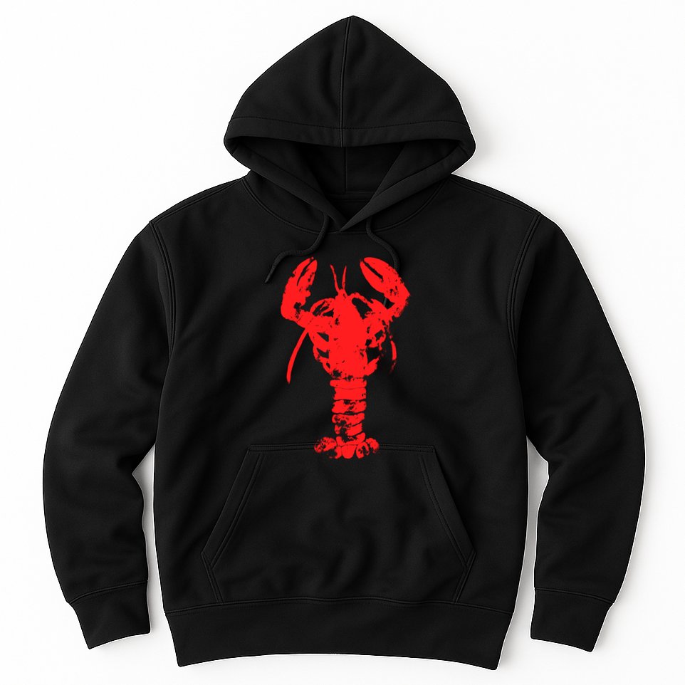 Vintage Lobster Red Imprint Hoodie