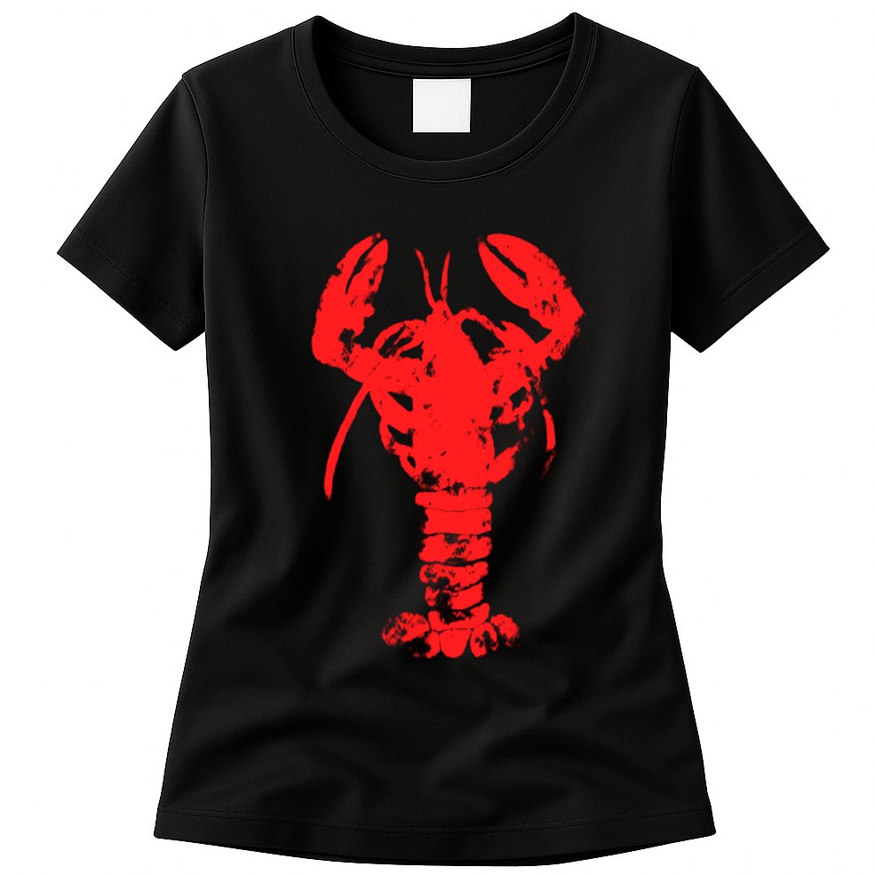 Vintage Lobster Red Imprint Womens T-Shirt