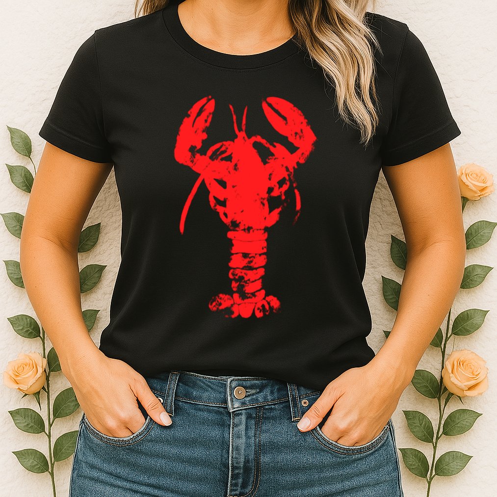 Vintage Lobster Red Imprint Womens T-Shirt