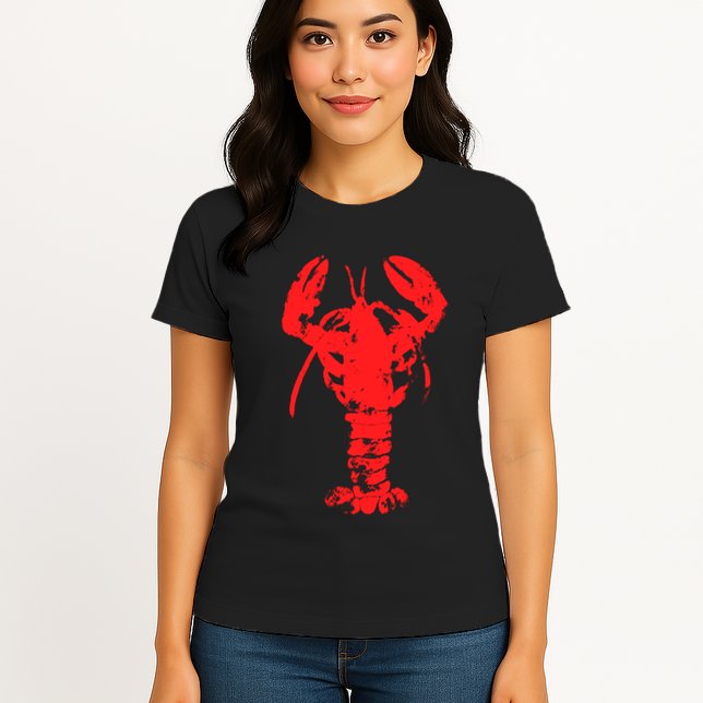 Vintage Lobster Red Imprint Womens T-Shirt