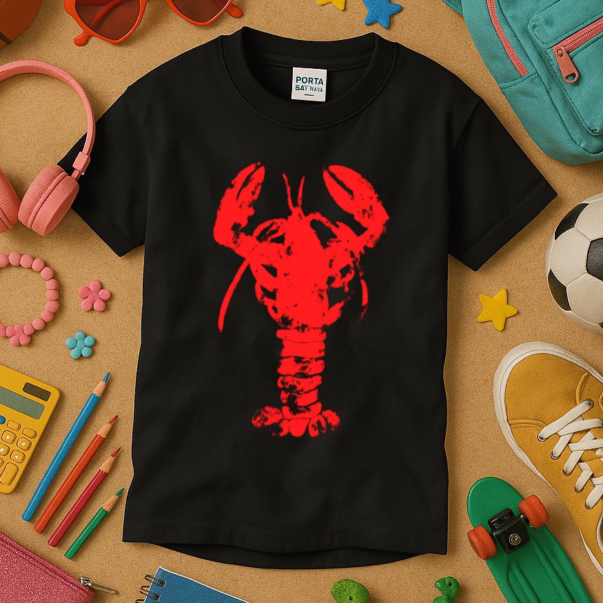 Vintage Lobster Red Imprint Kids T-Shirt