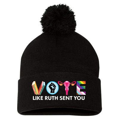 Vote Like Ruth Sent You Lgbt Pom Pom 12in Knit Beanie