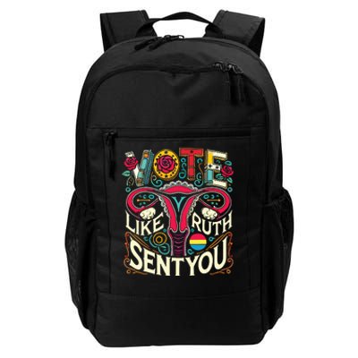 Vote Like Ruth Sent You Rbg Feminist Voting Inspirational Daily Commute Backpack