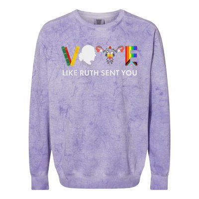 Vote Like Ruth Sent You Feminist Pride Colorblast Crewneck Sweatshirt