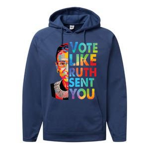 Vote Like Ruth Sent You Feminist Voting Inspirational Performance Fleece Hoodie