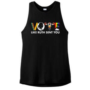 Vote Like Ruth Sent You Funny Uterus Feminist Lgbt Ladies PosiCharge Tri-Blend Wicking Tank