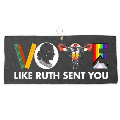 Vote Like Ruth Sent You Funny Uterus Feminist Lgbt Large Microfiber Waffle Golf Towel