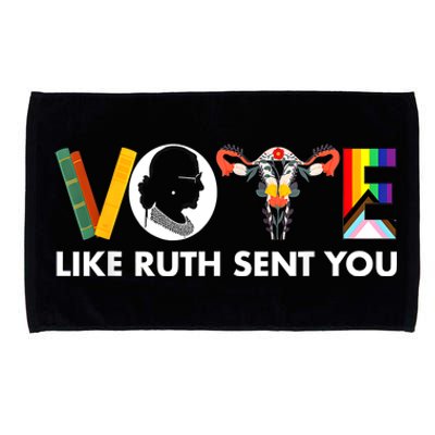 Vote Like Ruth Sent You Funny Uterus Feminist Lgbt Microfiber Hand Towel