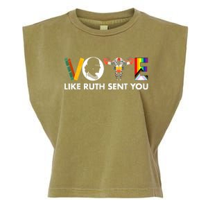 Vote Like Ruth Sent You Funny Uterus Feminist Lgbt Garment-Dyed Women's Muscle Tee