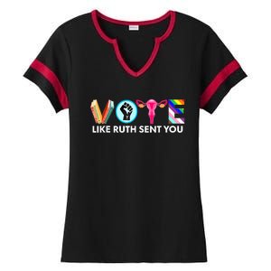 Vote Like Ruth Sent You Funny Uterus Feminist Lgbt Ladies Halftime Notch Neck Tee