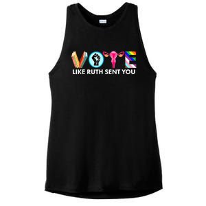 Vote Like Ruth Sent You Funny Uterus Feminist Lgbt Ladies PosiCharge Tri-Blend Wicking Tank