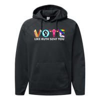 Vote Like Ruth Sent You Funny Uterus Feminist Lgbt Performance Fleece Hoodie