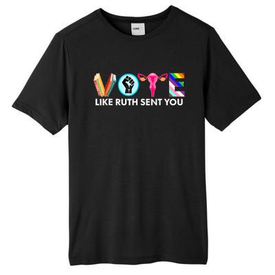 Vote Like Ruth Sent You Funny Uterus Feminist Lgbt Tall Fusion ChromaSoft Performance T-Shirt