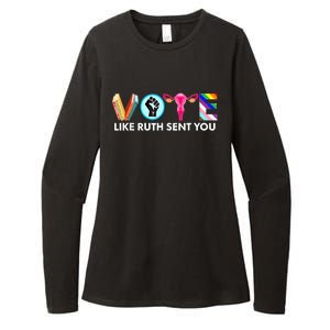 Vote Like Ruth Sent You Funny Uterus Feminist Lgbt Womens CVC Long Sleeve Shirt