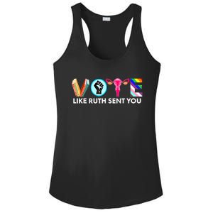 Vote Like Ruth Sent You Funny Uterus Feminist Lgbt Ladies PosiCharge Competitor Racerback Tank