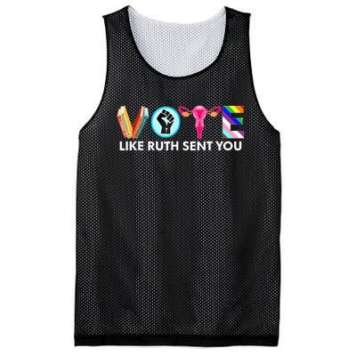 Vote Like Ruth Sent You Funny Uterus Feminist Lgbt Mesh Reversible Basketball Jersey Tank