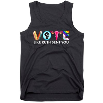 Vote Like Ruth Sent You Funny Uterus Feminist Lgbt Tank Top