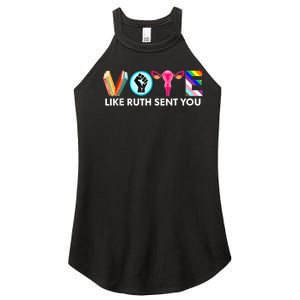 Vote Like Ruth Sent You Funny Uterus Feminist Lgbt Women's Perfect Tri Rocker Tank