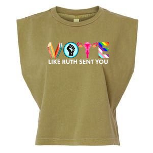 Vote Like Ruth Sent You Funny Uterus Feminist Lgbt Garment-Dyed Women's Muscle Tee