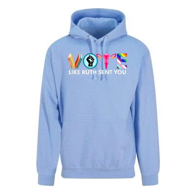 Vote Like Ruth Sent You Funny Uterus Feminist Lgbt Unisex Surf Hoodie