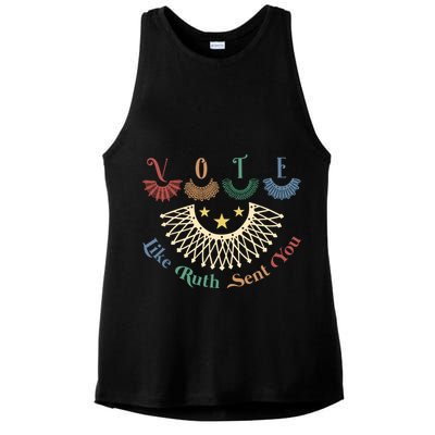 Vote Like Ruth Sent You Ruth Bader Ginsburg Rbg Ladies PosiCharge Tri-Blend Wicking Tank