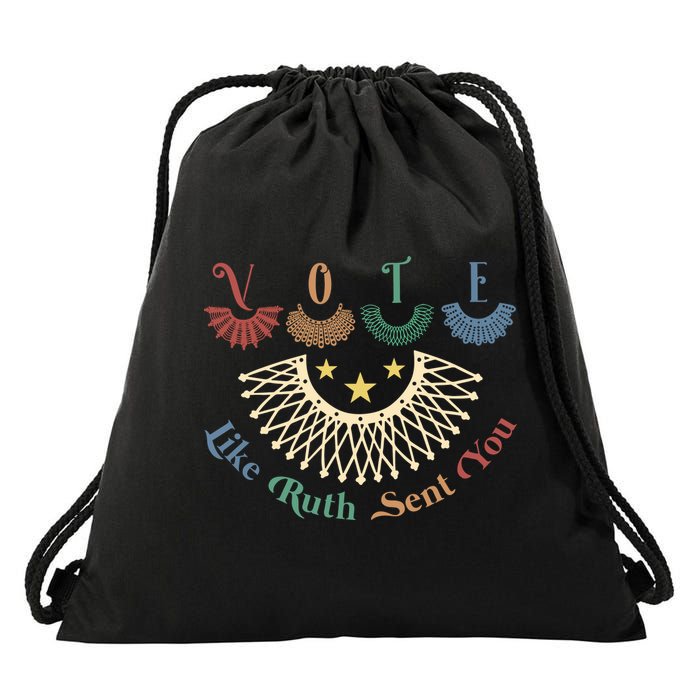Vote Like Ruth Sent You Ruth Bader Ginsburg Rbg Drawstring Bag