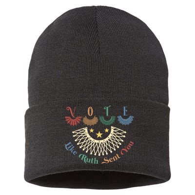 Vote Like Ruth Sent You Ruth Bader Ginsburg Rbg Sustainable Knit Beanie