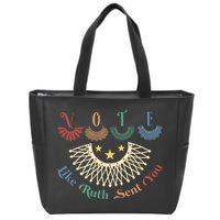 Vote Like Ruth Sent You Ruth Bader Ginsburg Rbg Zip Tote Bag