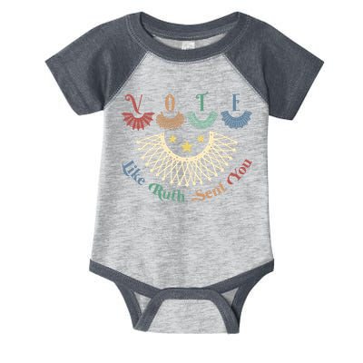 Vote Like Ruth Sent You Ruth Bader Ginsburg Rbg Infant Baby Jersey Bodysuit