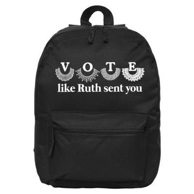 Vote Like Ruth Sent You Feminist Ruth Bader Ginsburg Rbg 16 in Basic Backpack