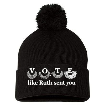 Vote Like Ruth Sent You Feminist Ruth Bader Ginsburg Rbg Pom Pom 12in Knit Beanie