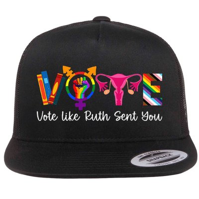 Vote Like Ruth Sent You Uterus Feminist Lgbt Flat Bill Trucker Hat