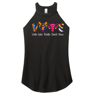 Vote Like Ruth Sent You Uterus Feminist Lgbt Women’s Perfect Tri Rocker Tank