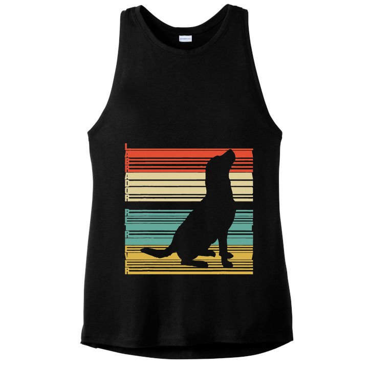 Vintage Labrador Retriever Ladies PosiCharge Tri-Blend Wicking Tank