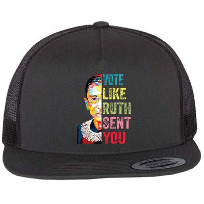 Vote Like Ruth Sent You Flat Bill Trucker Hat