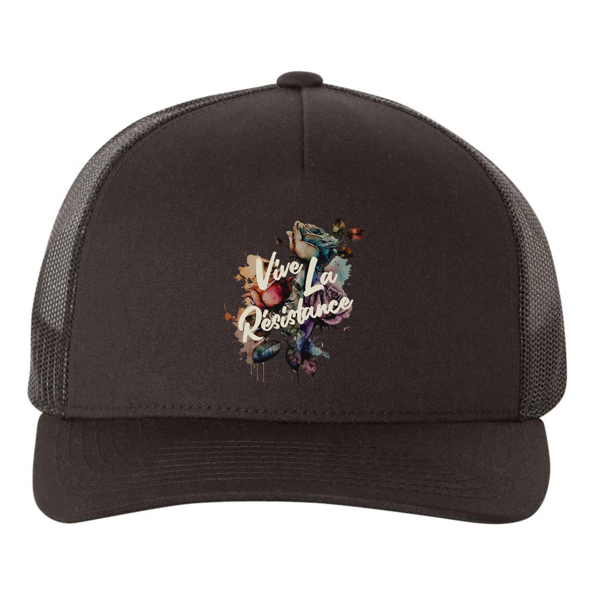 Vive La Résistance, Floral Feminist Yupoong Adult 5-Panel Trucker Hat